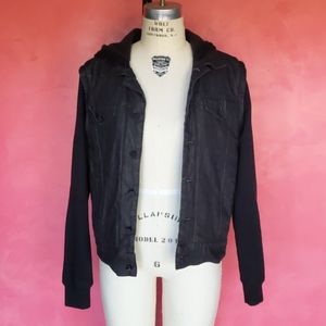 Nixon men's black denim fleece jacket sz M